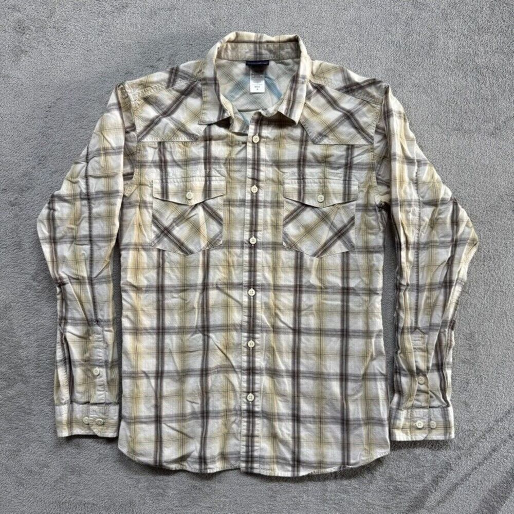 Patagonia Plaid Button Up Long Sleeve Shirt Mens Medium Brown Flannel